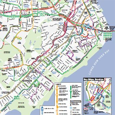 NYC MTA map of the Staten Island bus routes.